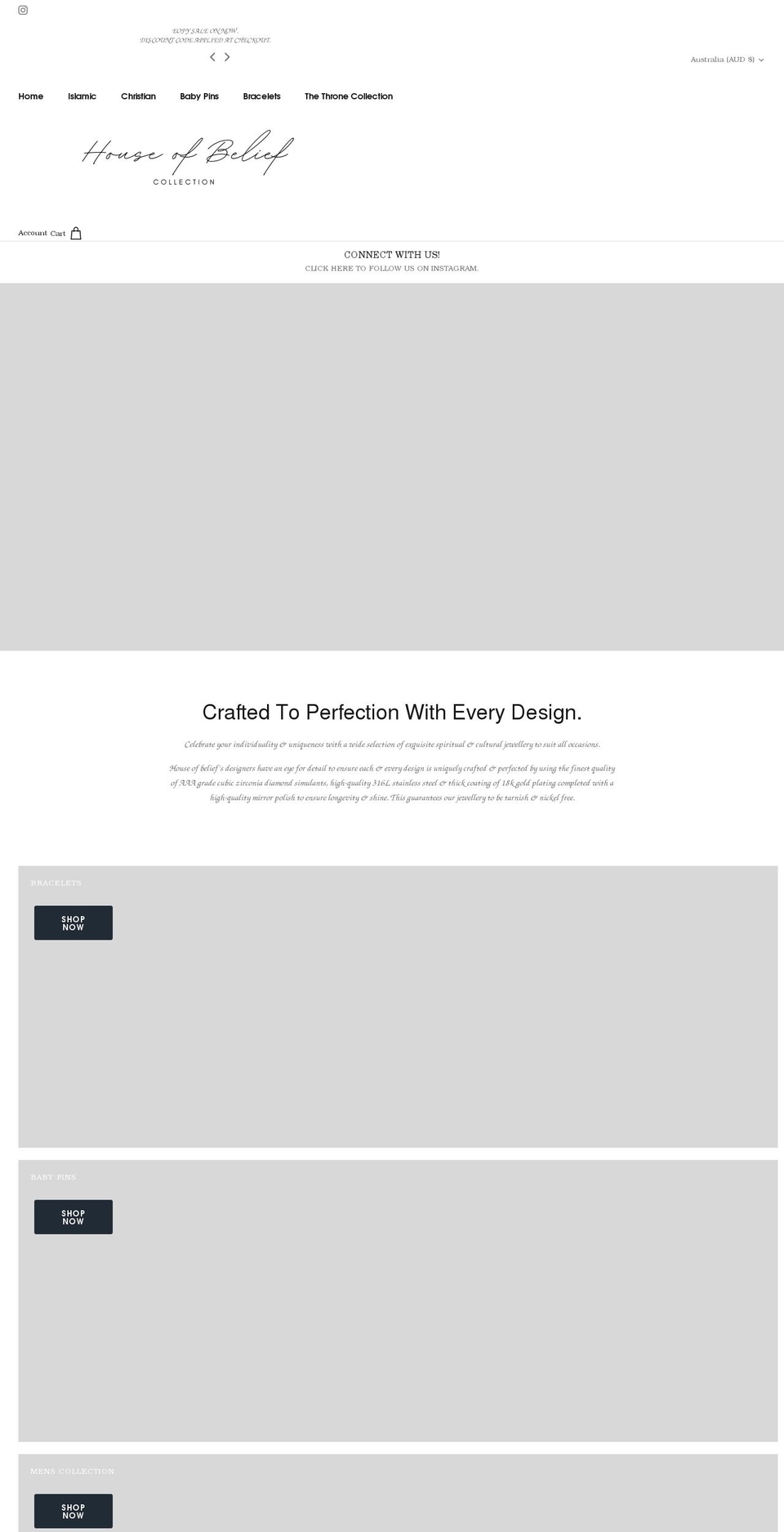 houseofbelief.com shopify website screenshot