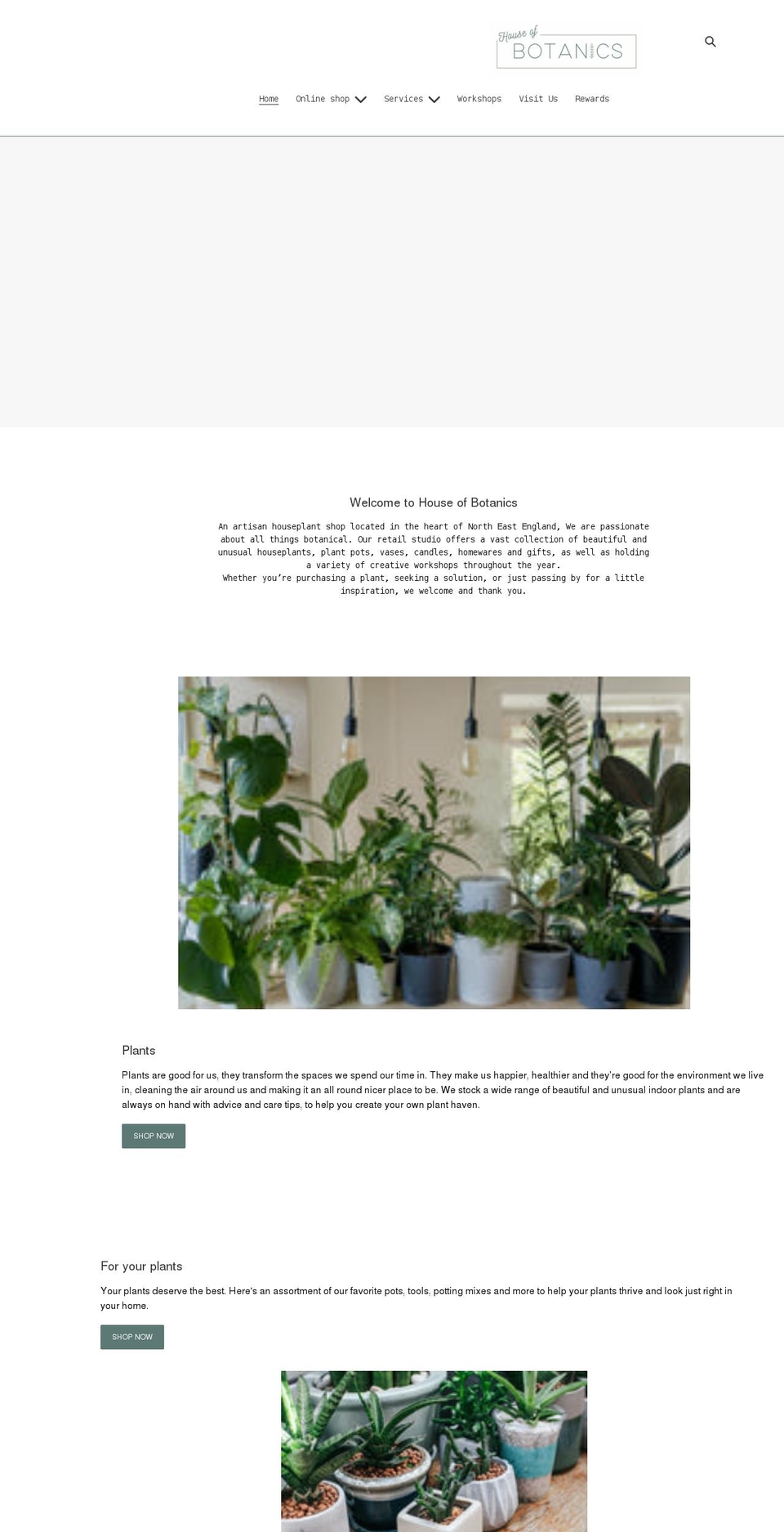 houseofbotanics.co.uk shopify website screenshot