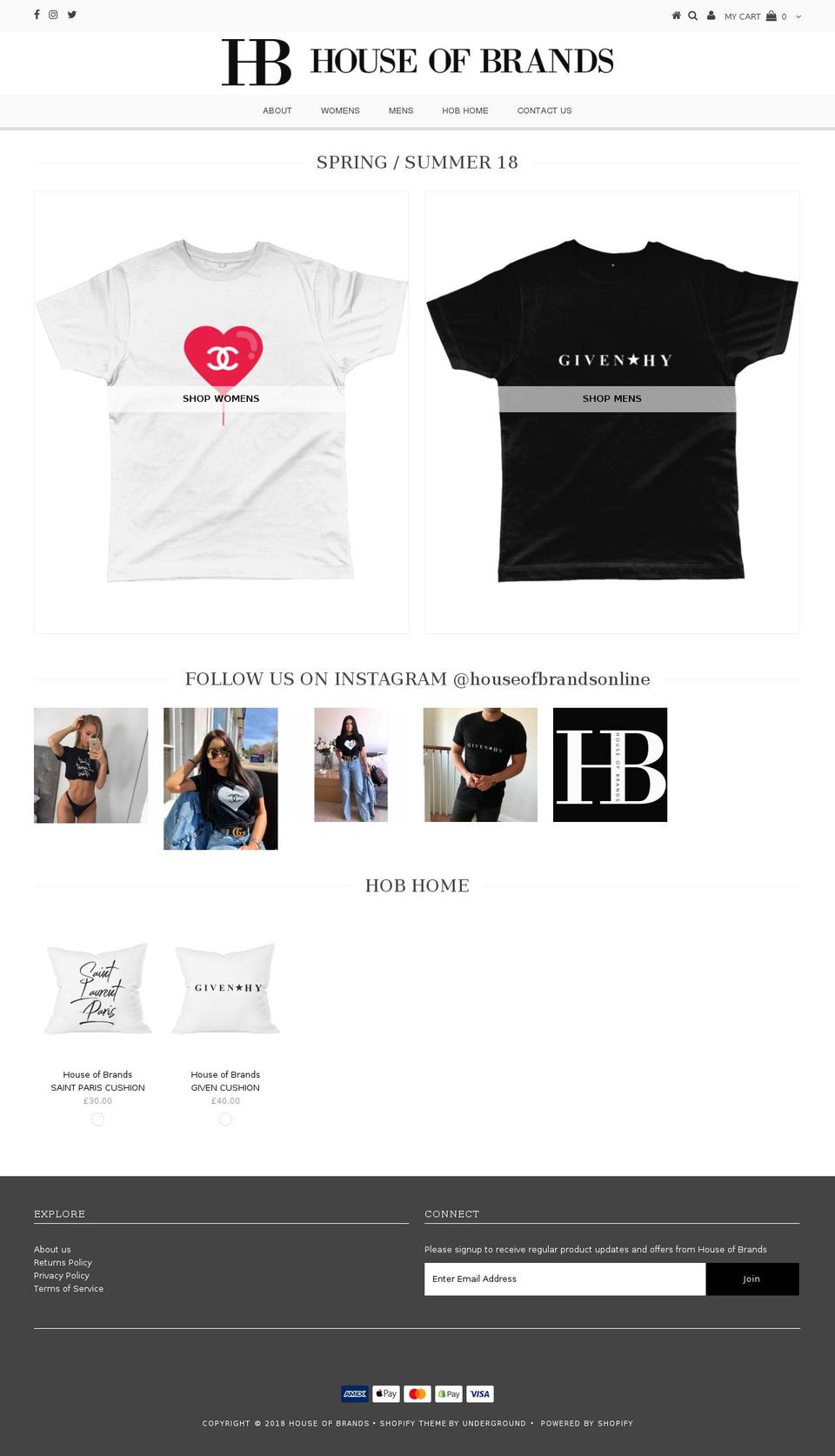 houseofbrandsonline.com — Shopify storefront screenshot