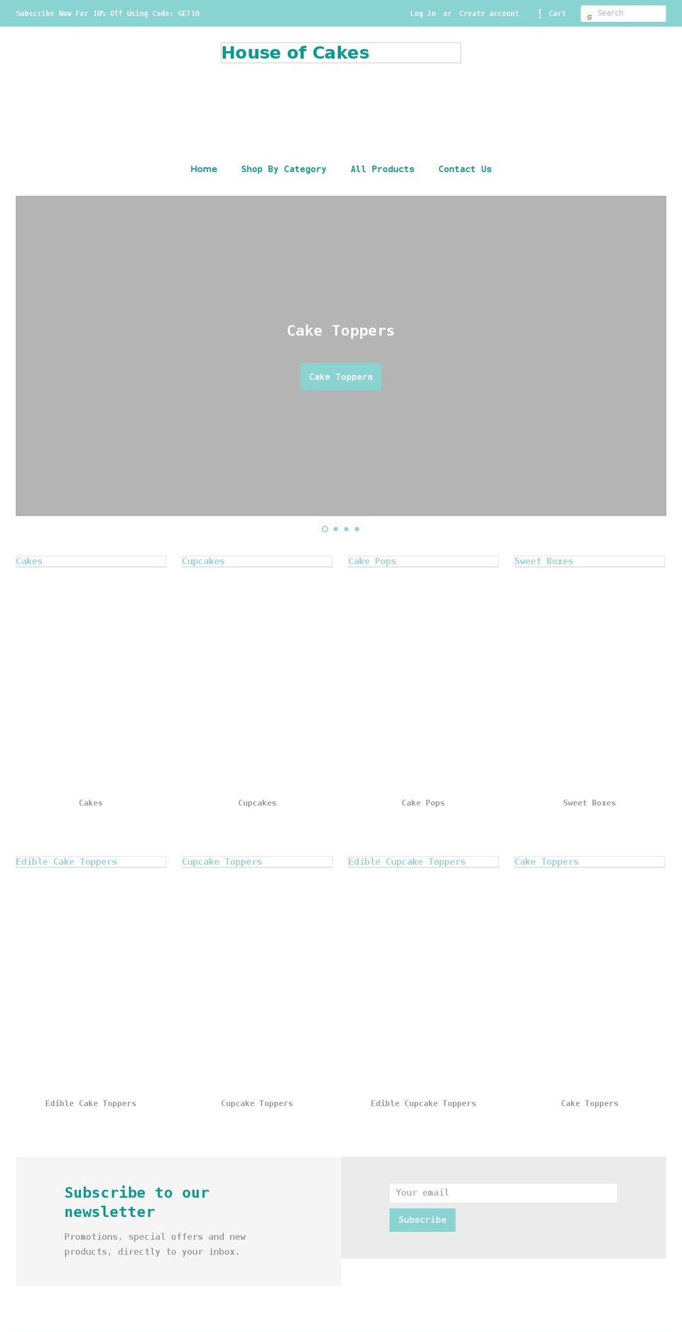 houseofcakessb.com shopify website screenshot