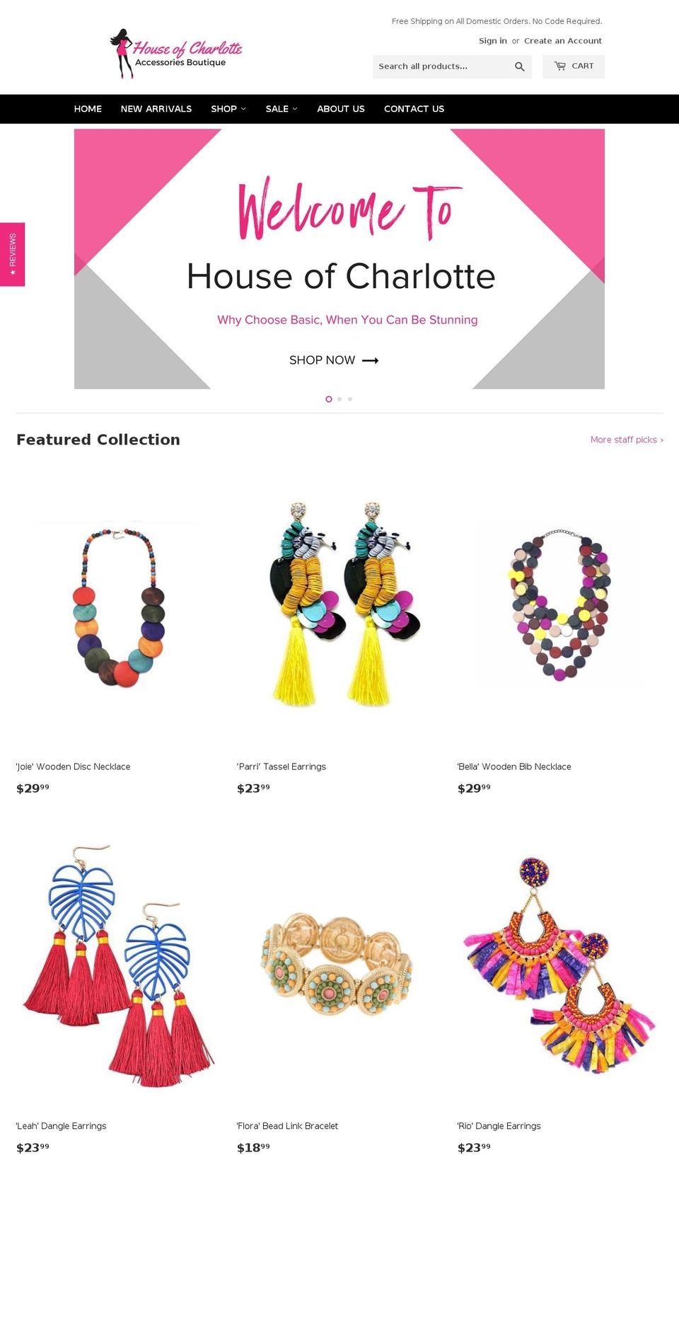 houseofcharlotteboutique.com — Shopify storefront screenshot