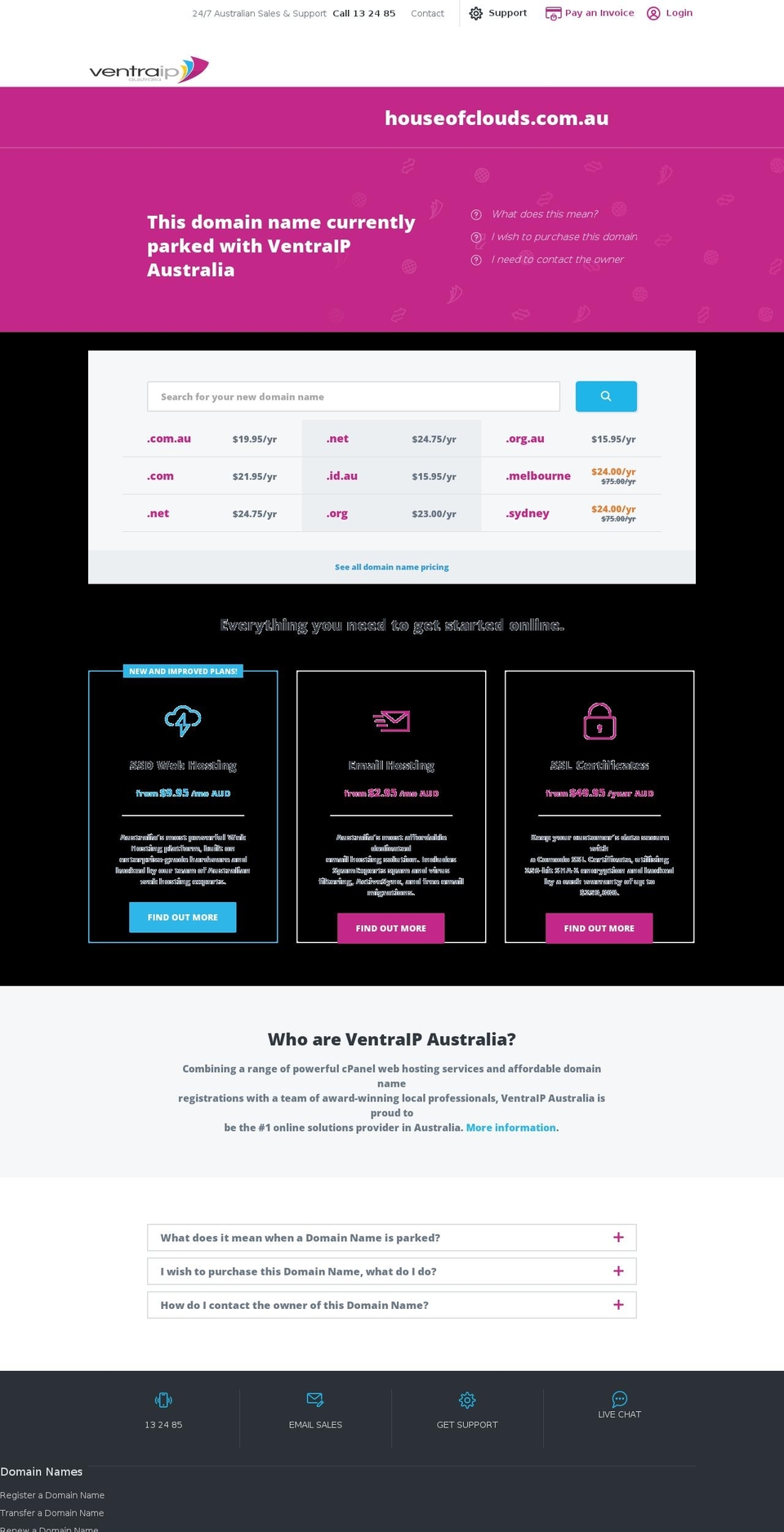 houseofclouds.com.au shopify website screenshot