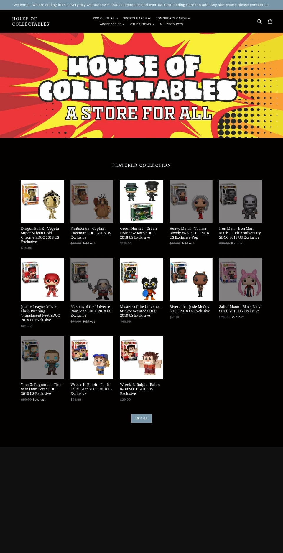 houseofcollectables.com.au shopify website screenshot