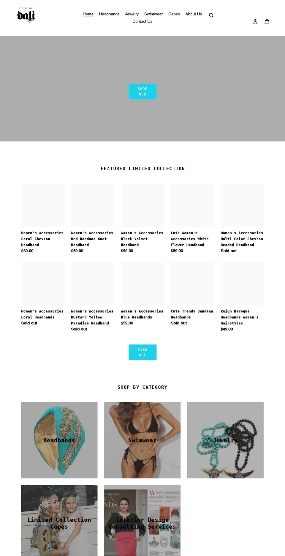houseofdalidesigns.com shopify website screenshot