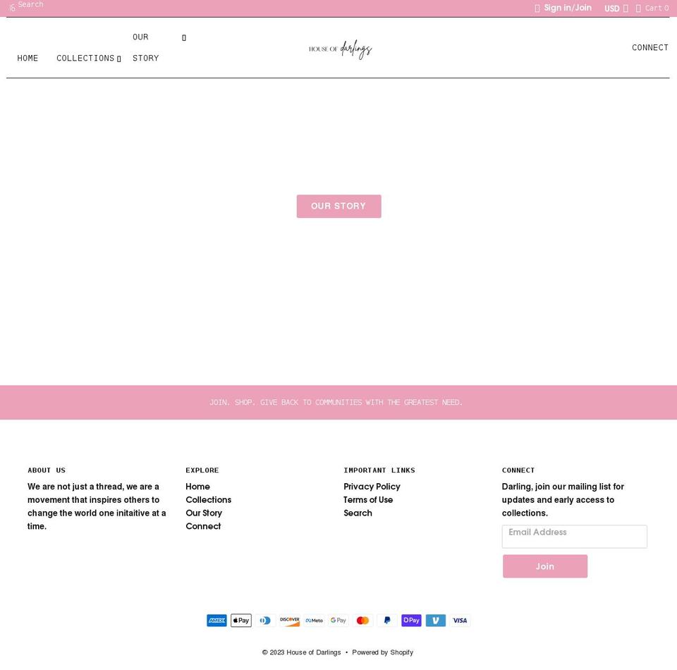 houseofdarlings.com shopify website screenshot
