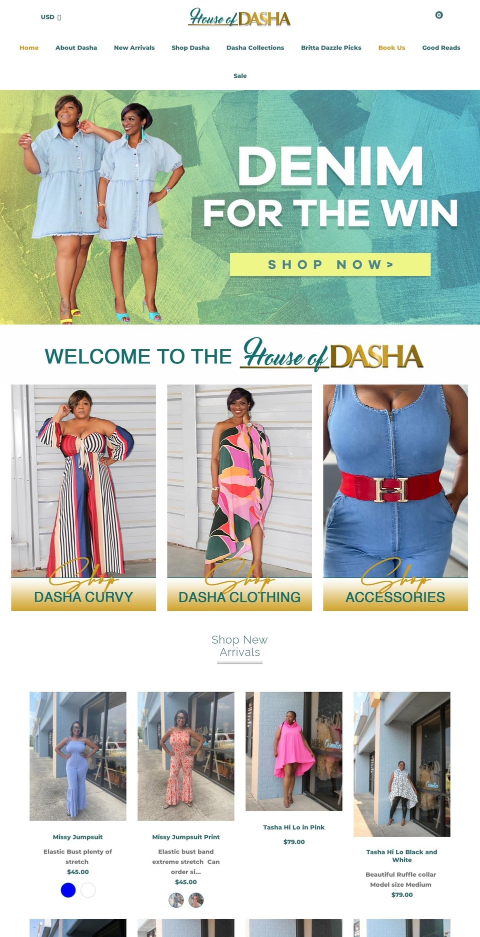 Megha Shopify theme site example houseofdasha.com