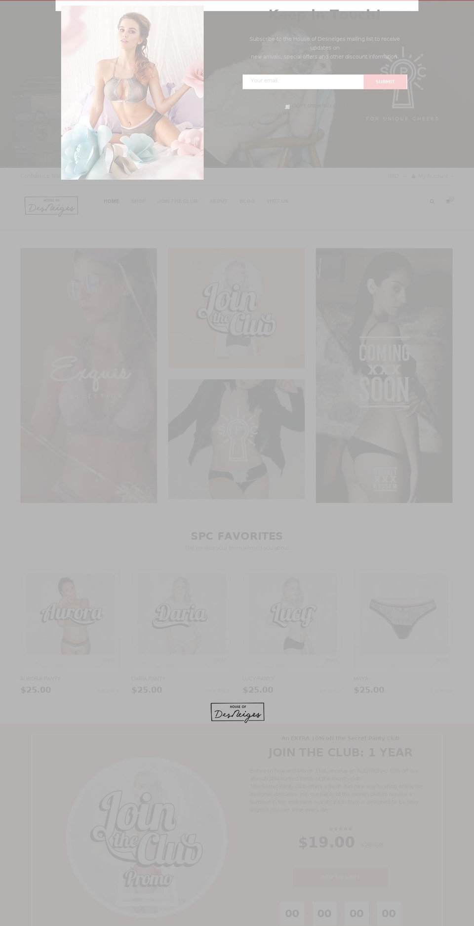 houseofdesneiges.com — Shopify storefront screenshot