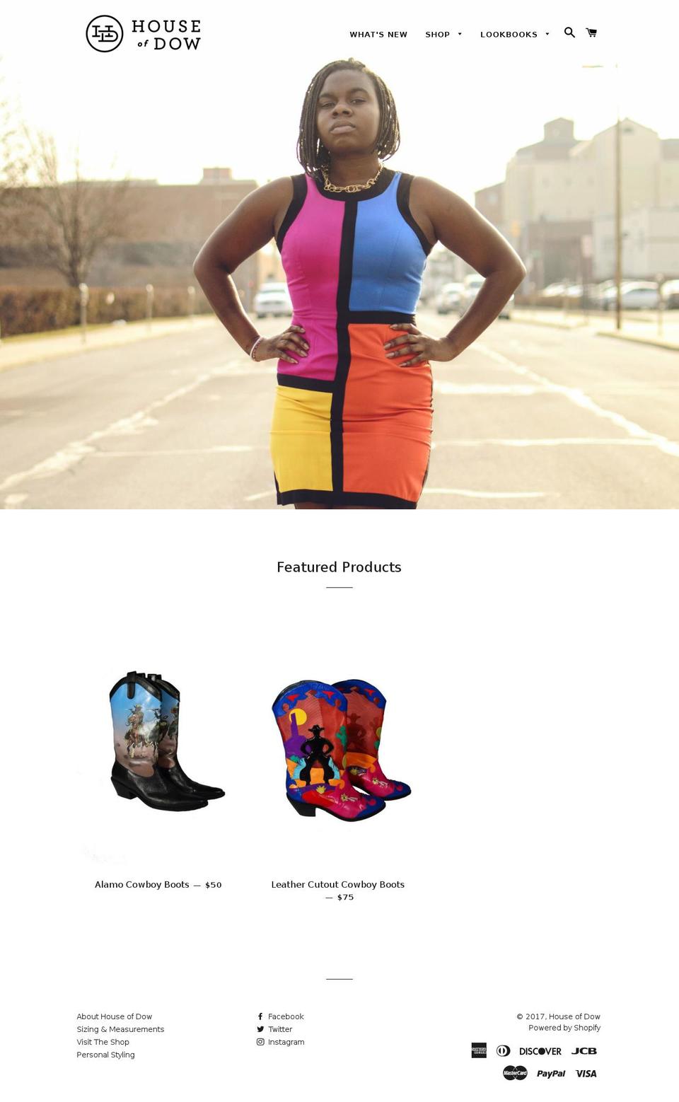 houseofdow.com shopify website screenshot