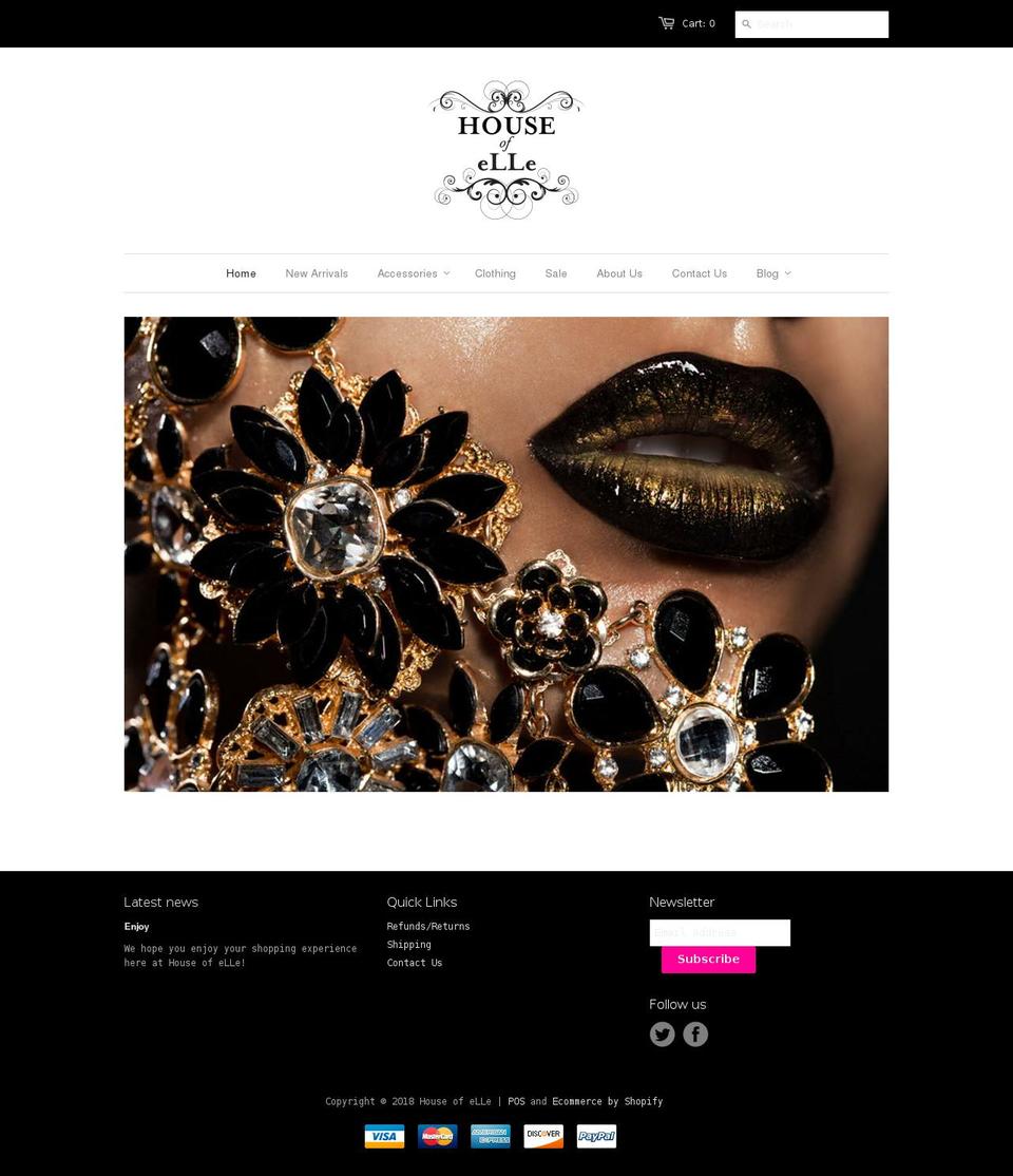 houseofelle.com shopify website screenshot