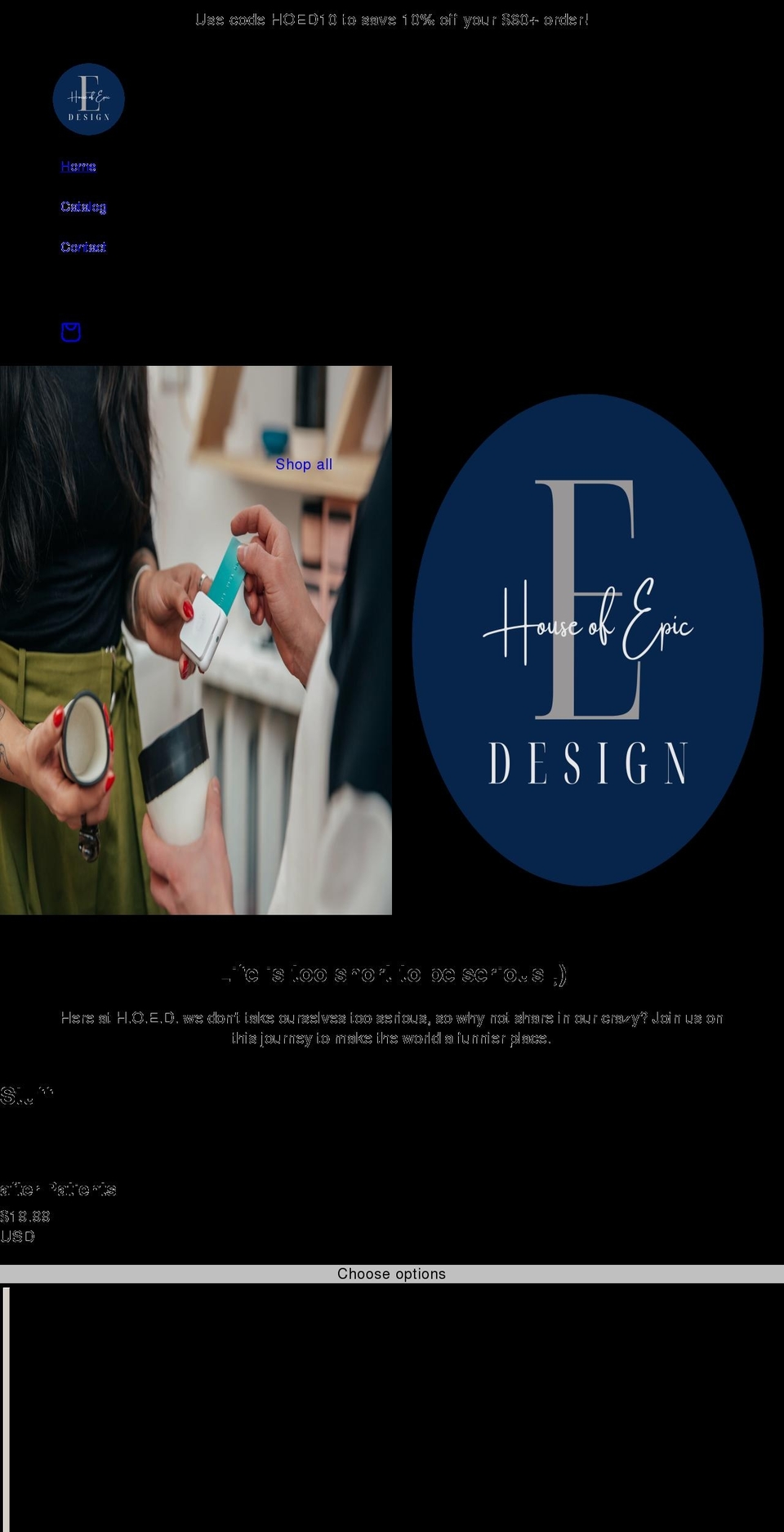 houseofepicdesign.com shopify website screenshot