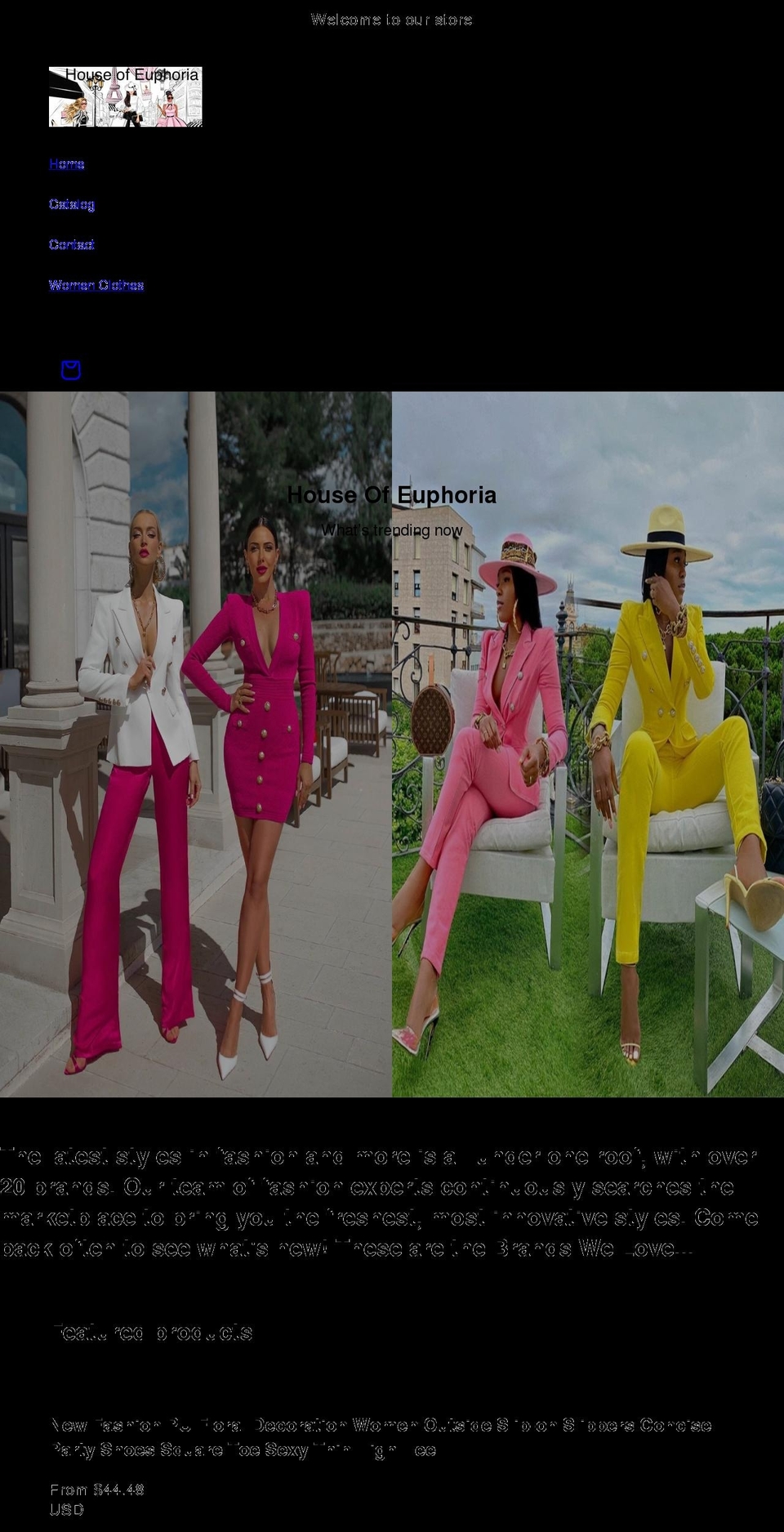 houseofeuphoria.net shopify website screenshot