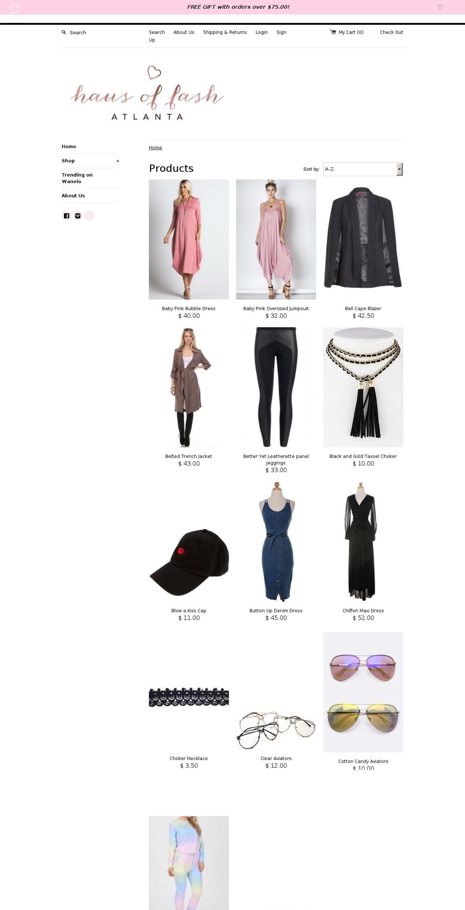 houseoffash.com shopify website screenshot