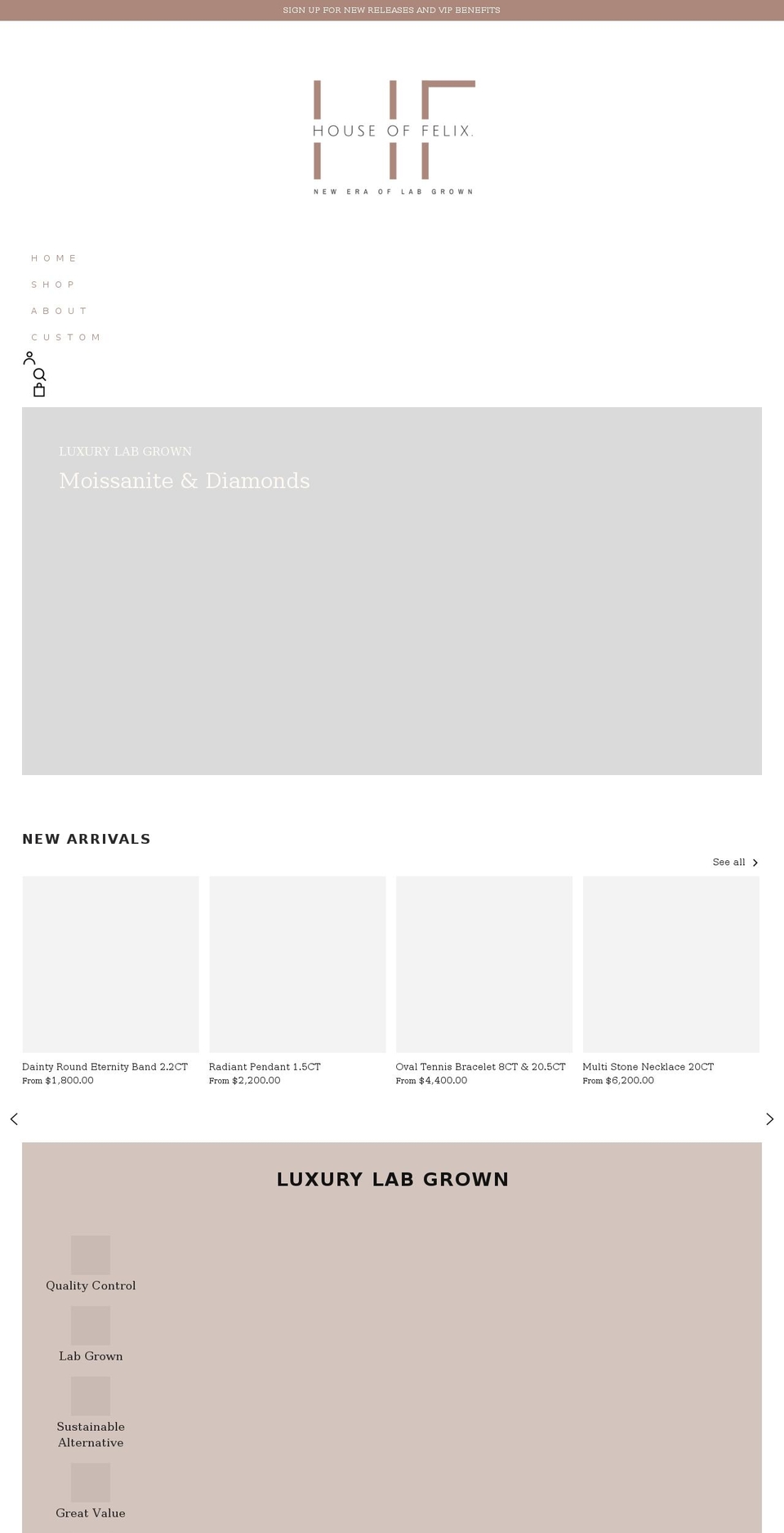 houseoffelix.com shopify website screenshot