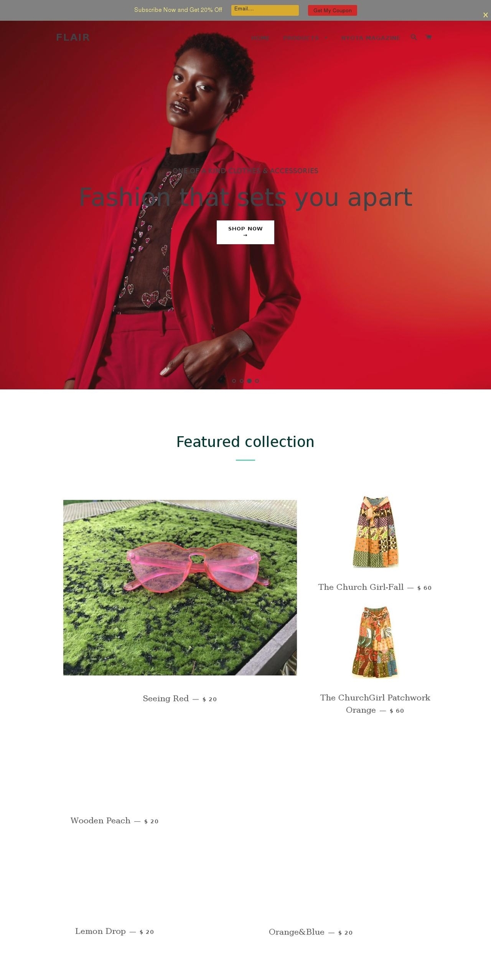 houseofflair.co shopify website screenshot