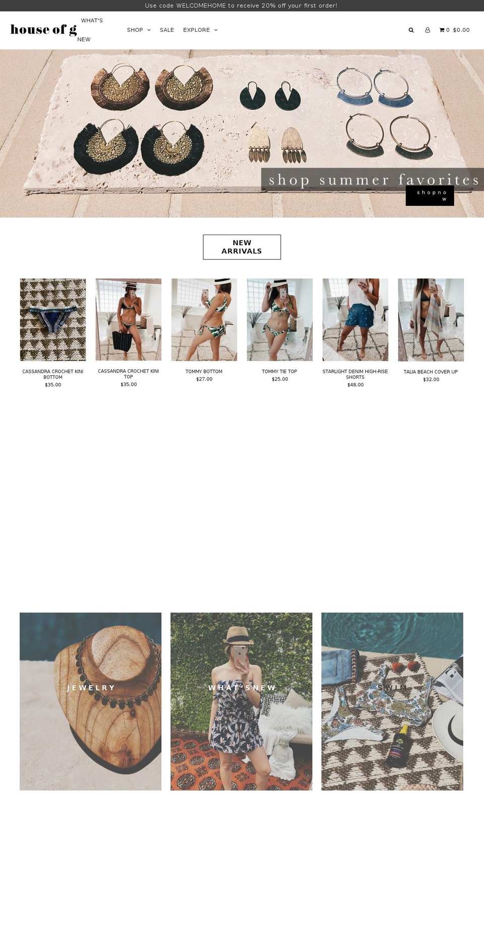 houseofgboutique.com — Shopify storefront screenshot