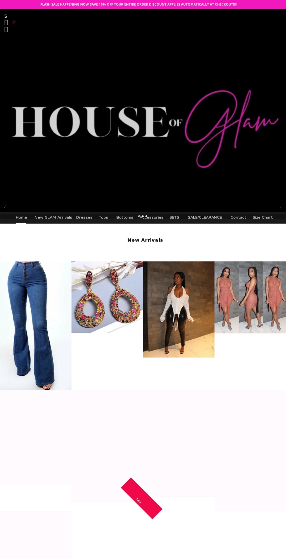 houseofglamboutique.com shopify website screenshot