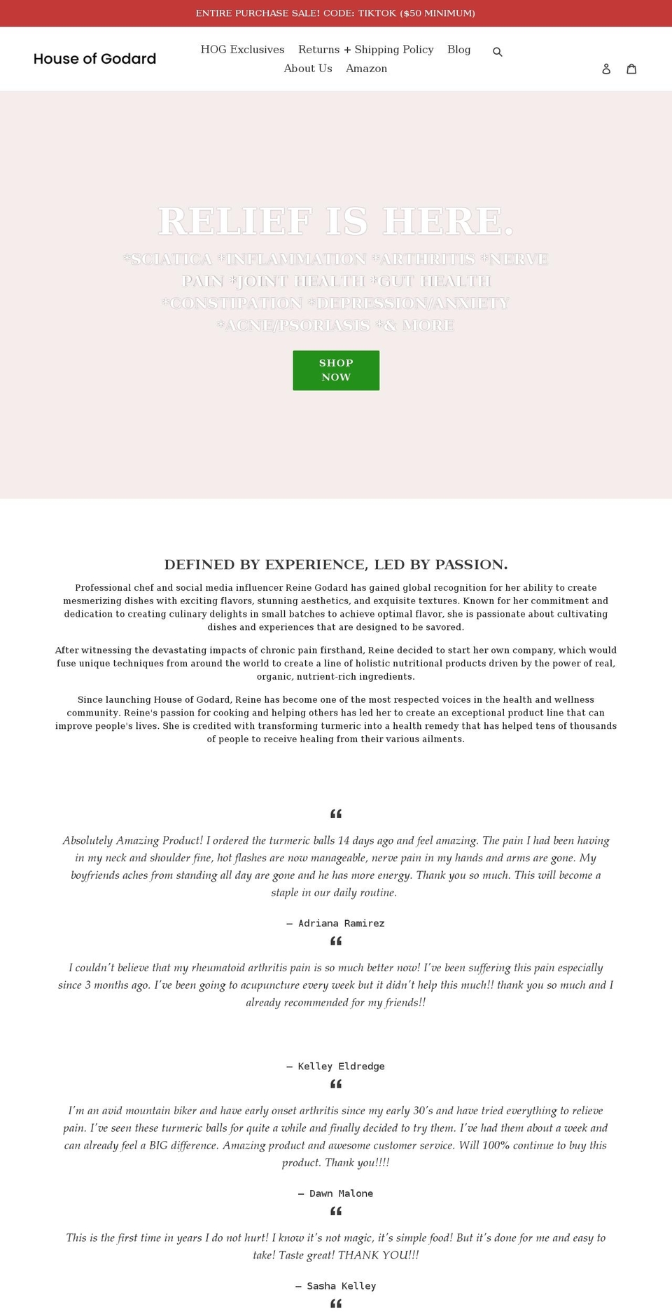 houseofgodard.com shopify website screenshot