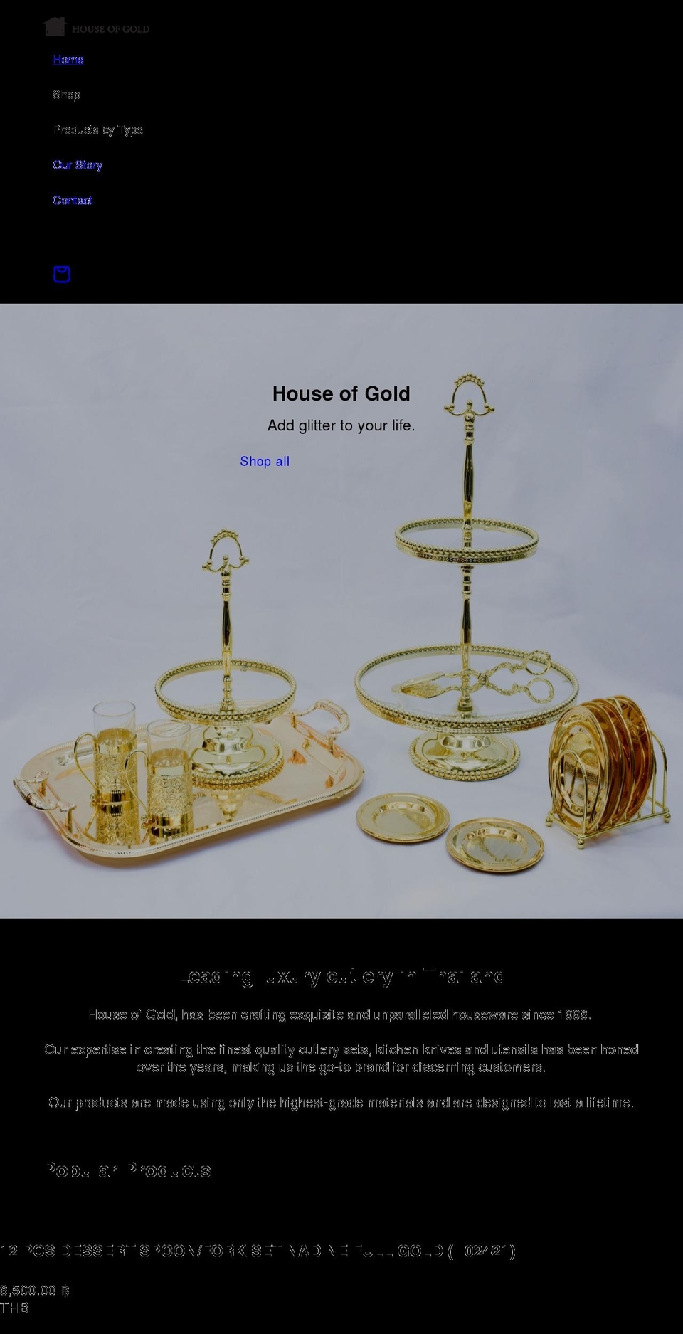 houseofgold.com shopify website screenshot