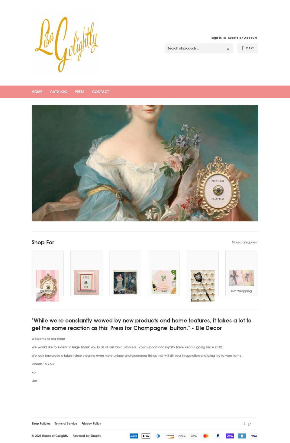 houseofgolightly.com shopify website screenshot
