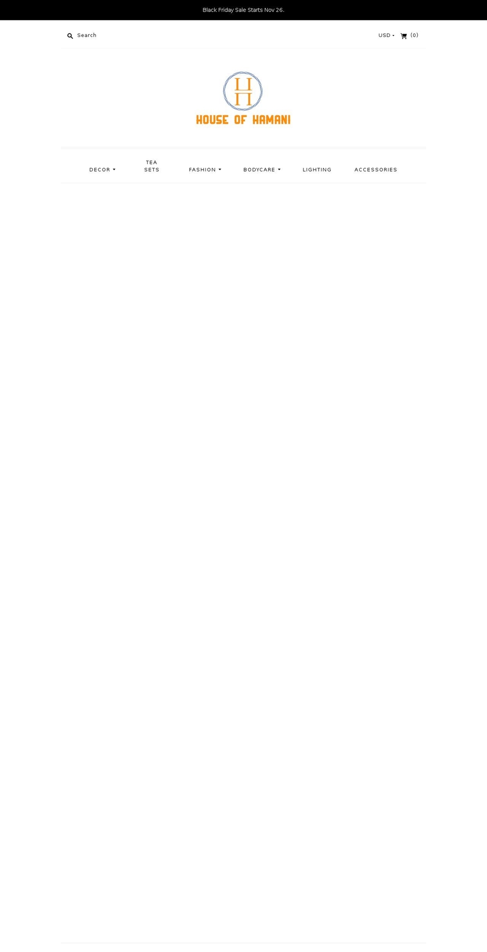 houseofhamani.com shopify website screenshot