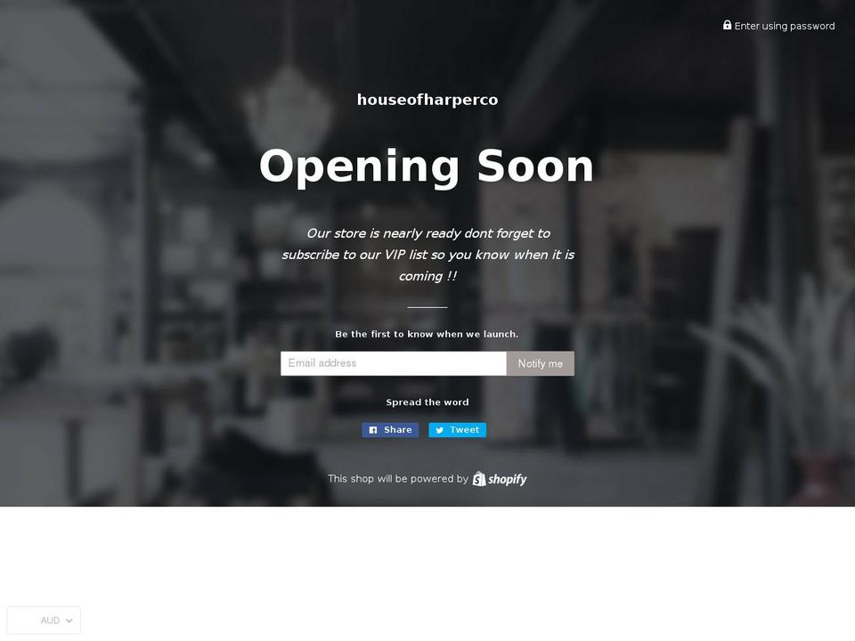 houseofharperco.com — Shopify storefront screenshot