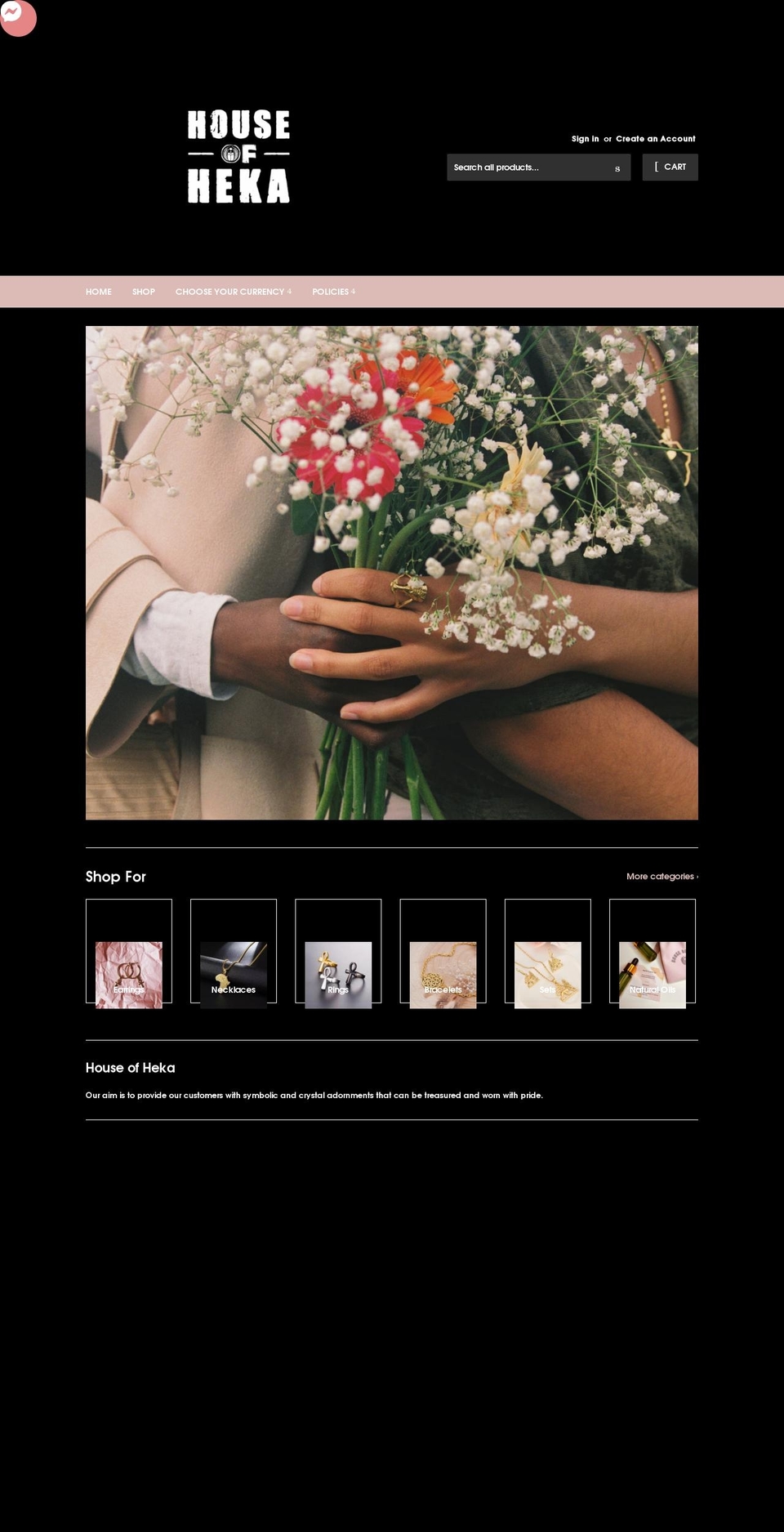 houseofheka.co.uk shopify website screenshot
