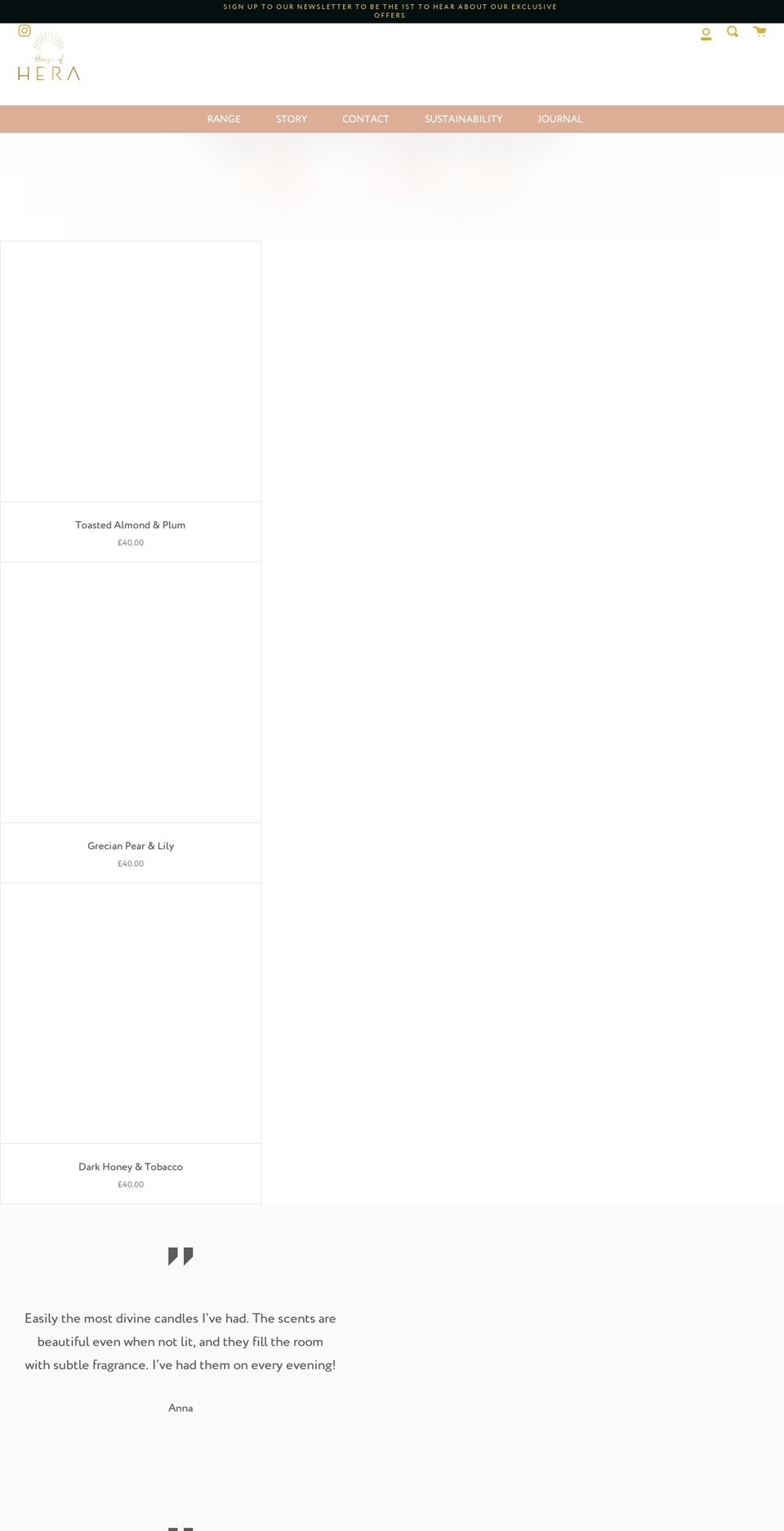 houseofhera.co.uk shopify website screenshot