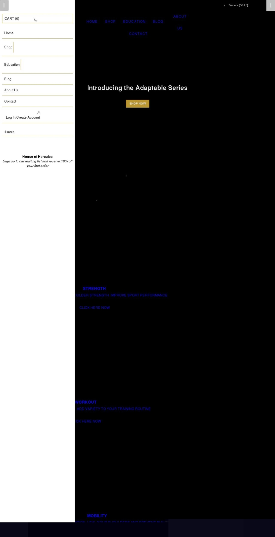 houseofhercules.com shopify website screenshot