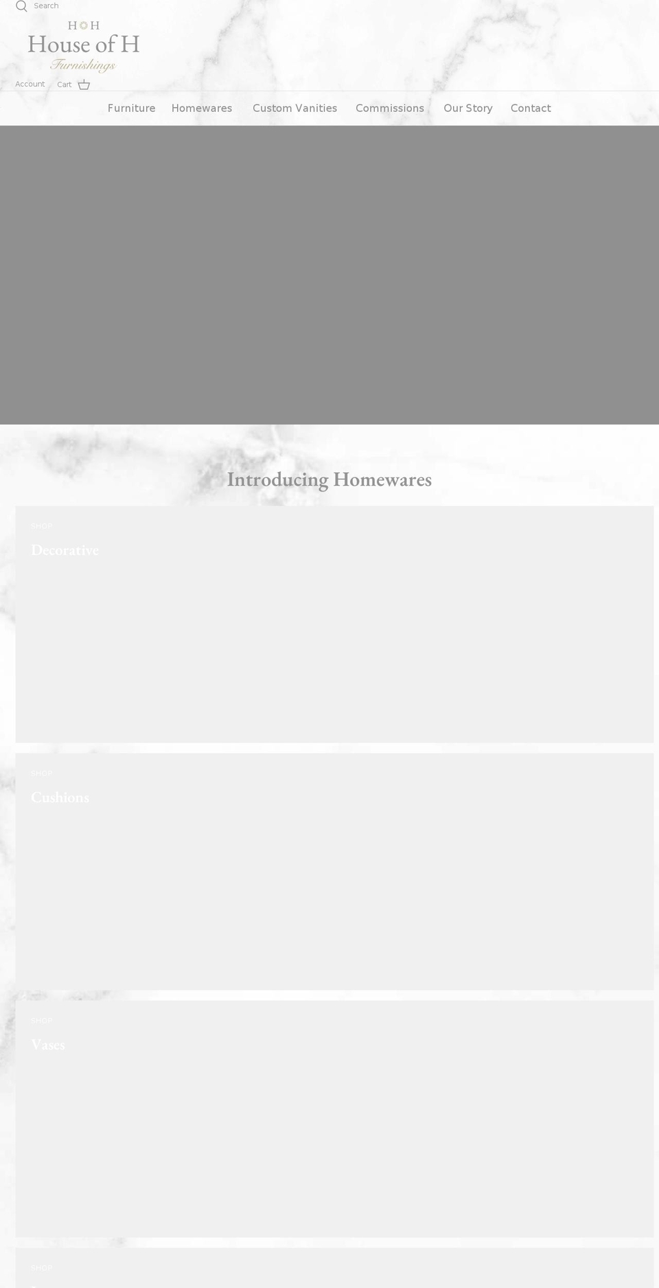 houseofhfurnishings.com shopify website screenshot