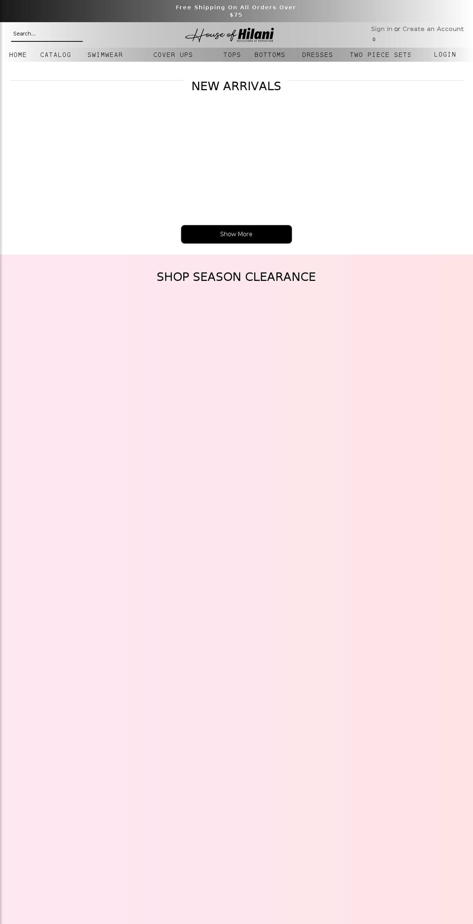 houseofhilani.com shopify website screenshot