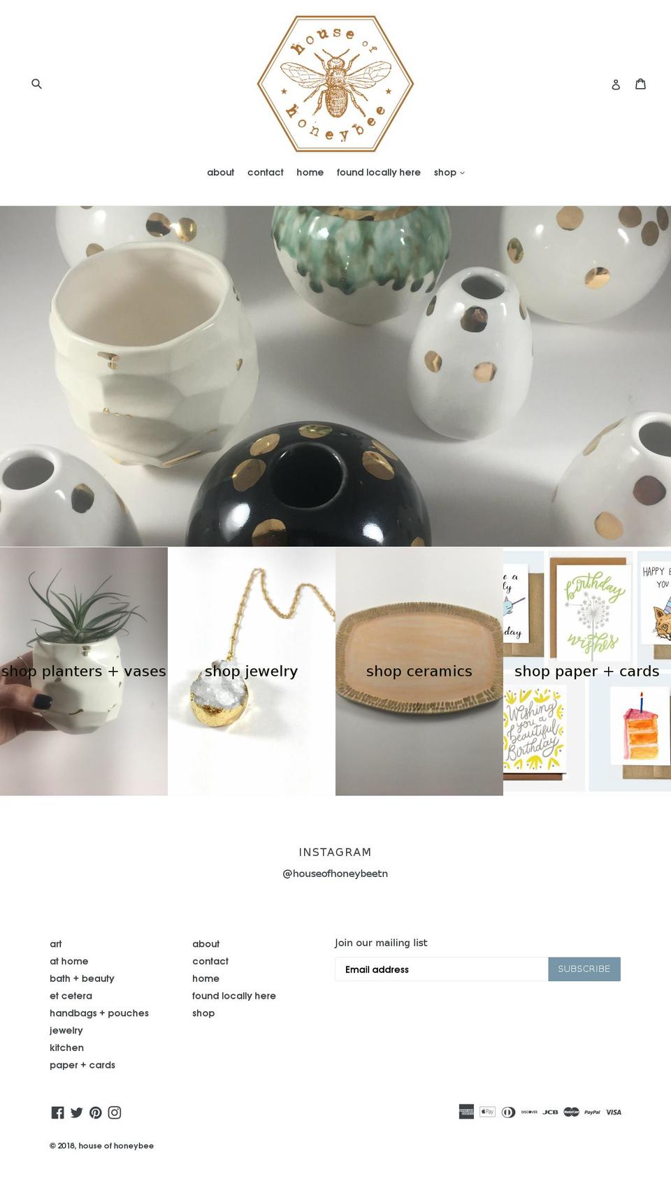 houseofhoneybee.co shopify website screenshot