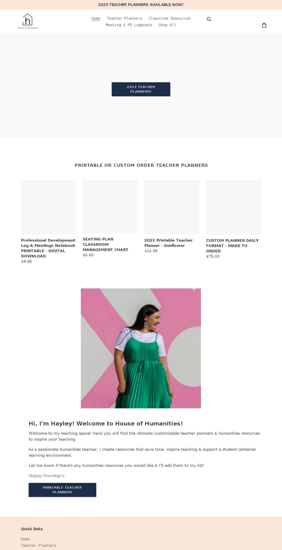 houseofhumanities.com.au shopify website screenshot