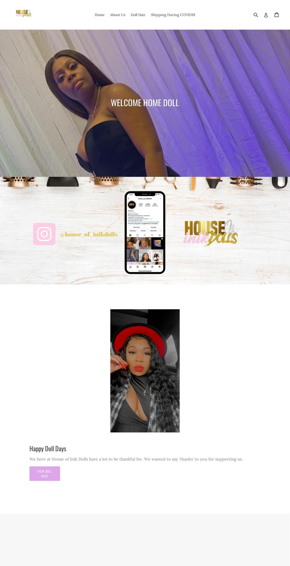 houseofinikdolls.com — Shopify storefront screenshot