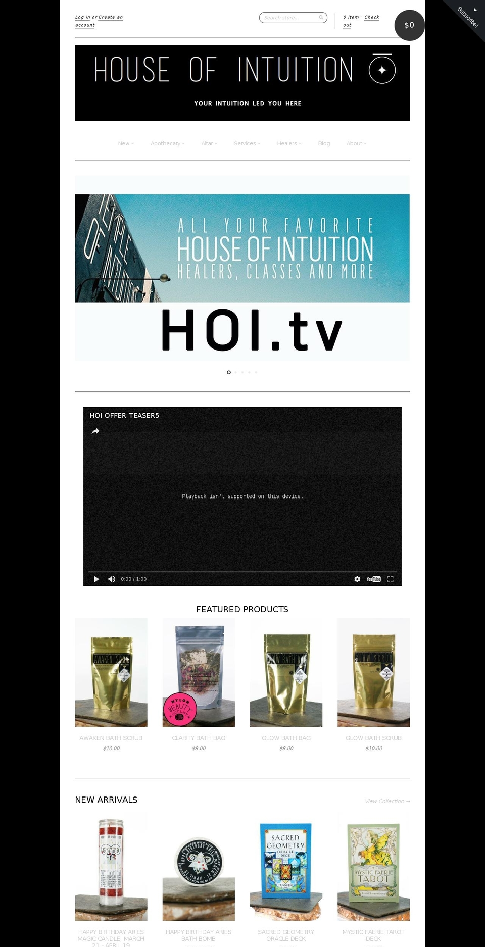 houseofintuitionla.com shopify website screenshot