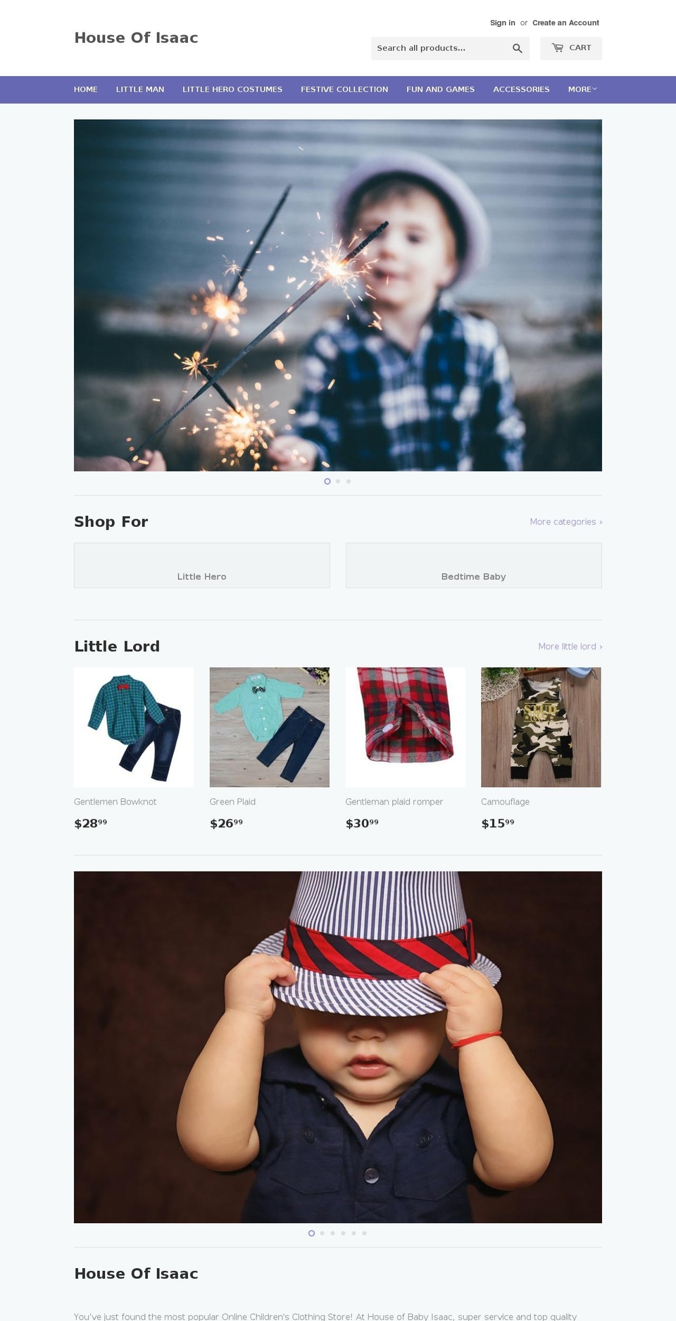 houseofisaac.com — Shopify storefront screenshot