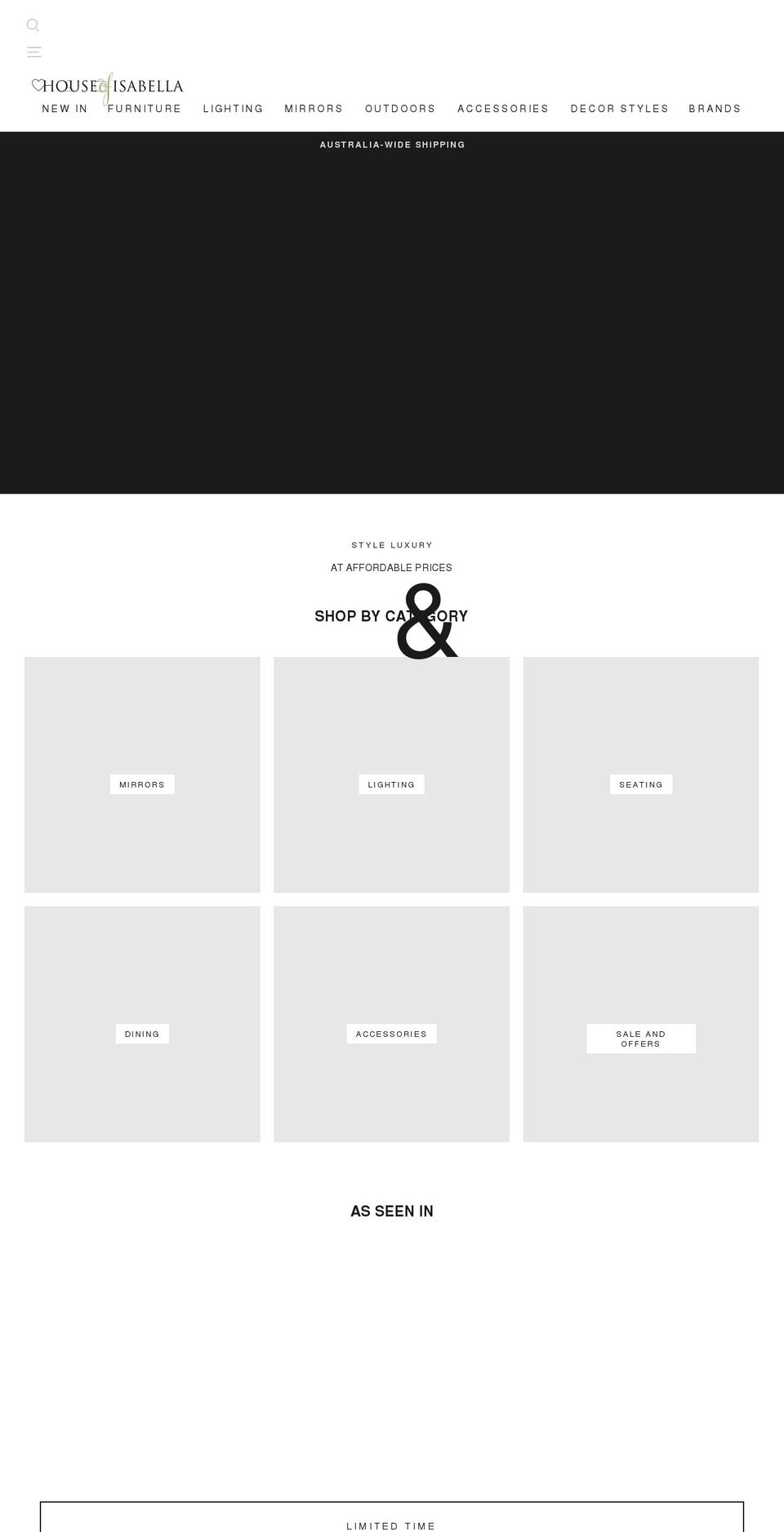 houseofisabella.com.au shopify website screenshot