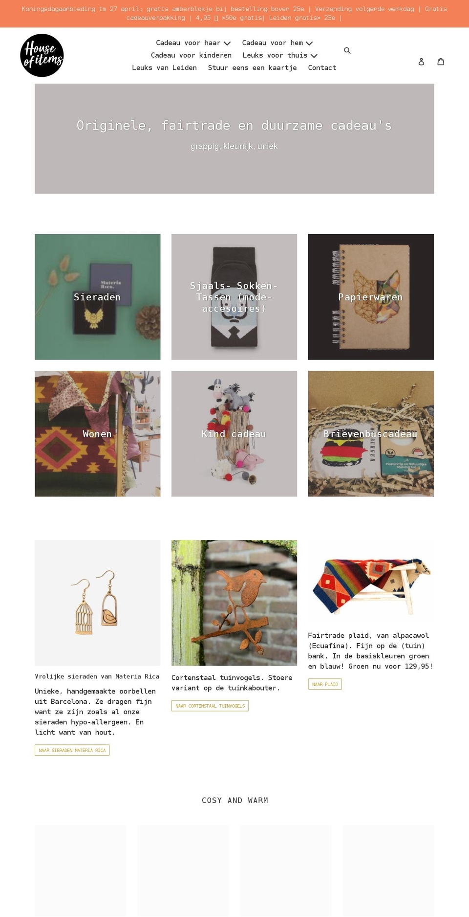 houseofitems.com shopify website screenshot