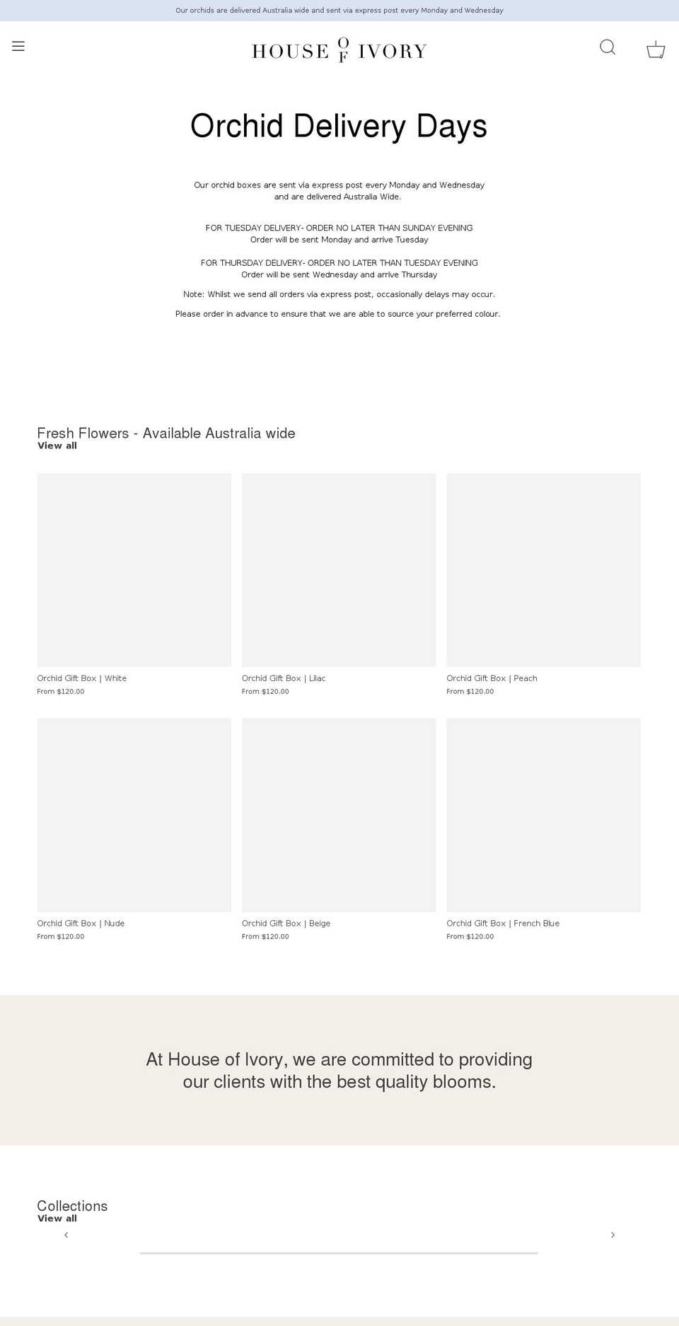 houseofivory.com.au shopify website screenshot