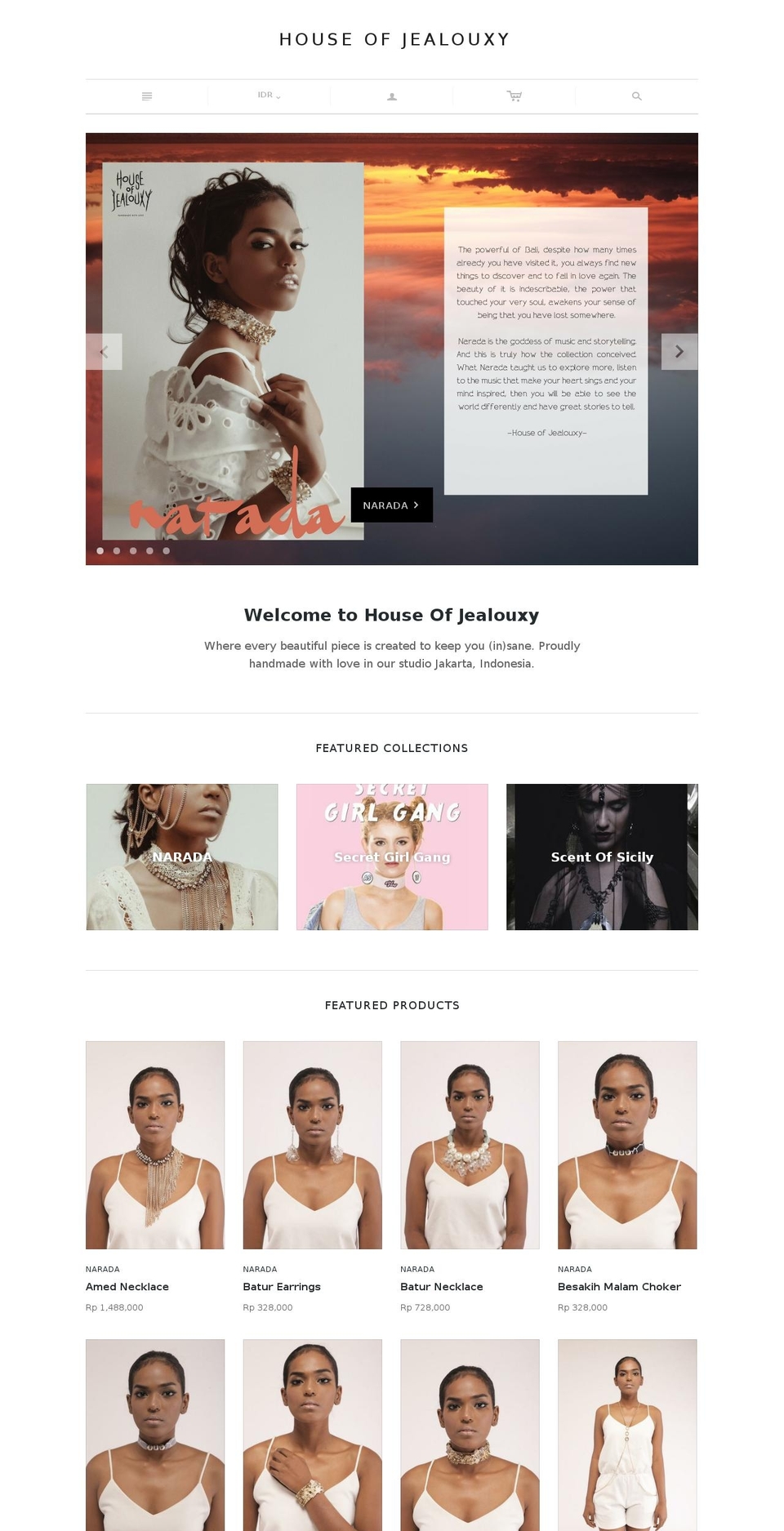 houseofjealouxy.com shopify website screenshot