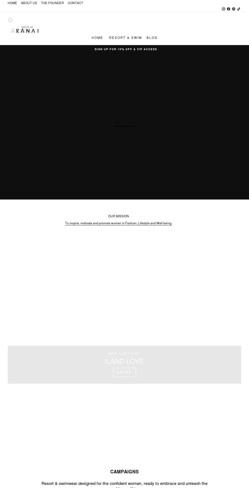 houseofkanai.com shopify website screenshot