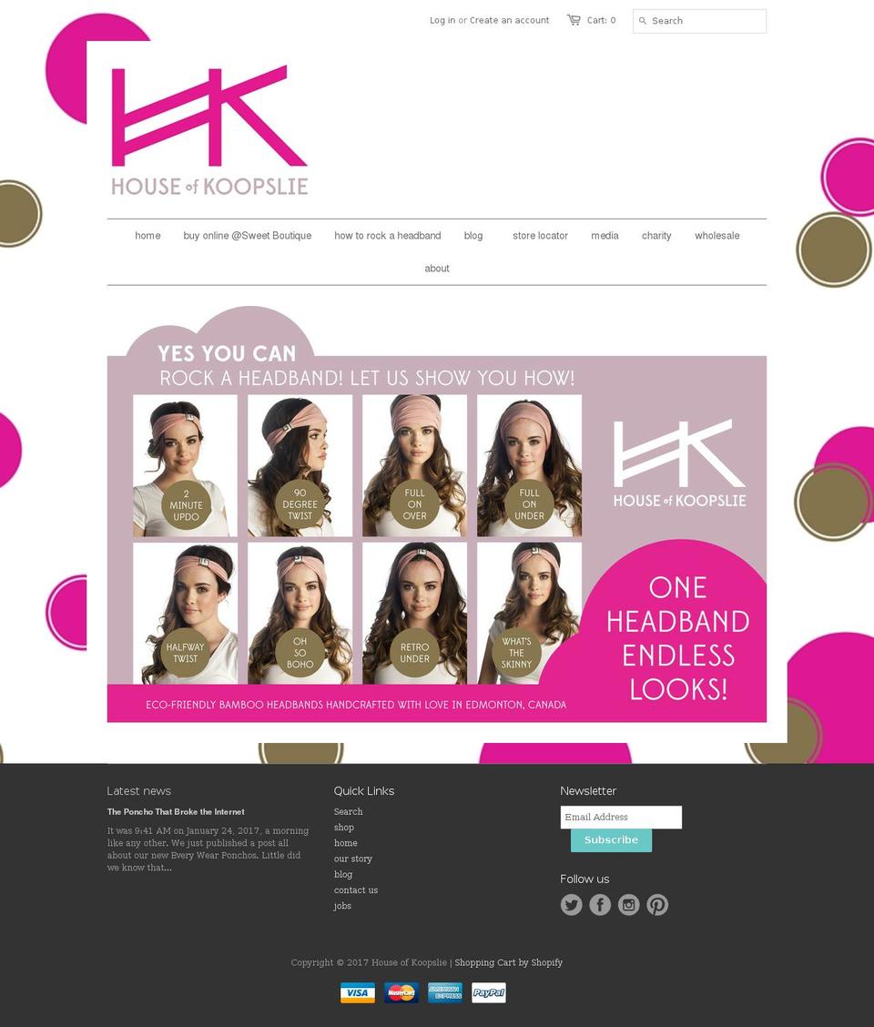 houseofkoopslie.com shopify website screenshot