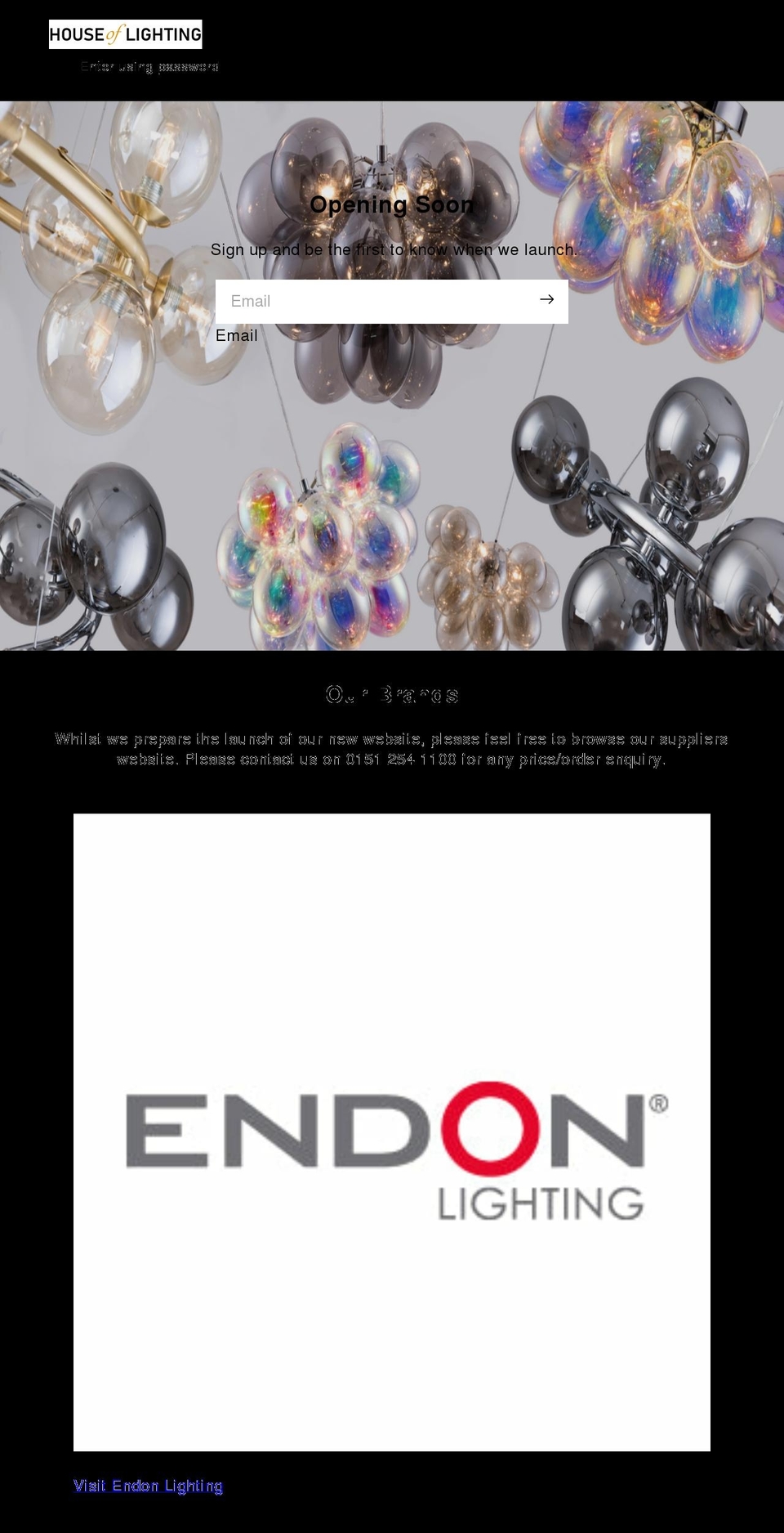 houseoflighting.co.uk shopify website screenshot