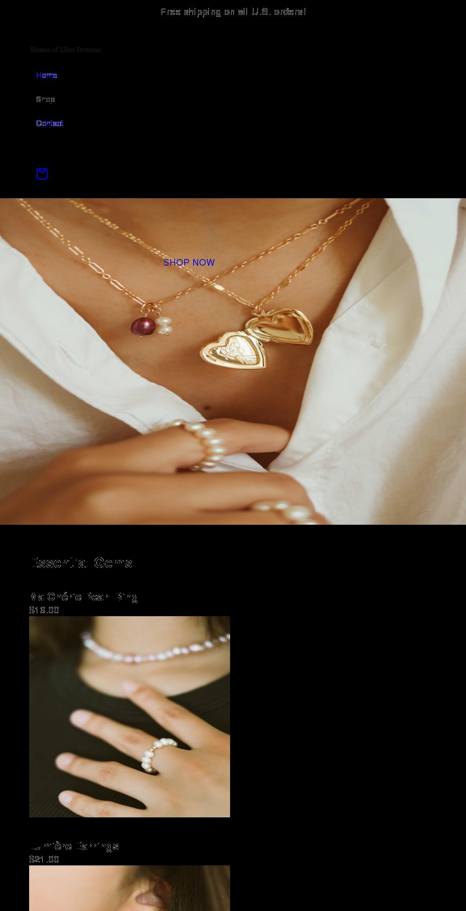 houseoflilacdreams.com shopify website screenshot