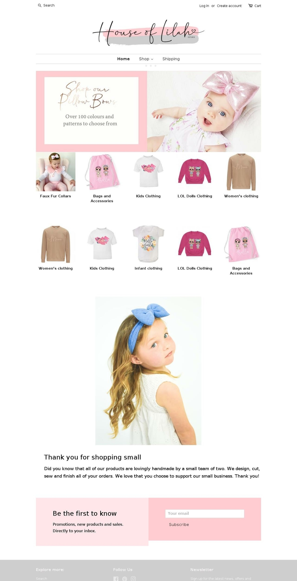 houseoflilah.com — Shopify storefront screenshot