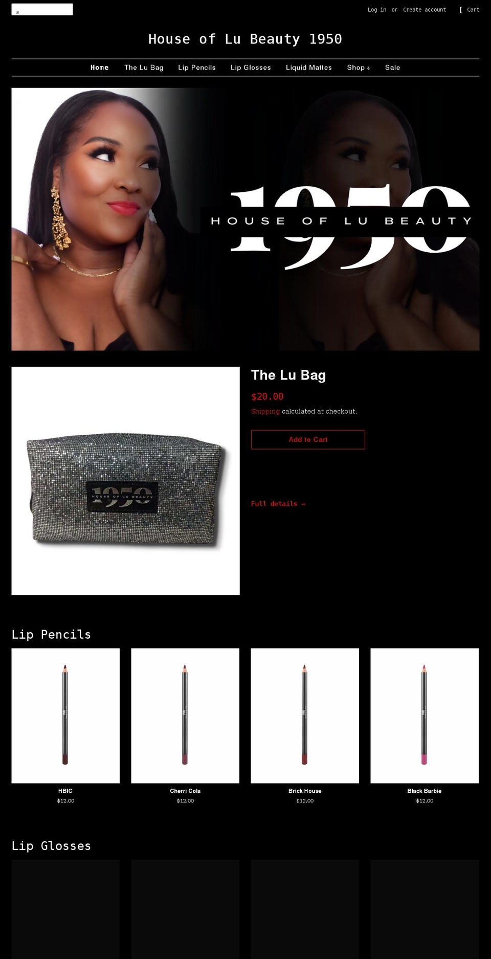houseoflubeauty1950.com shopify website screenshot