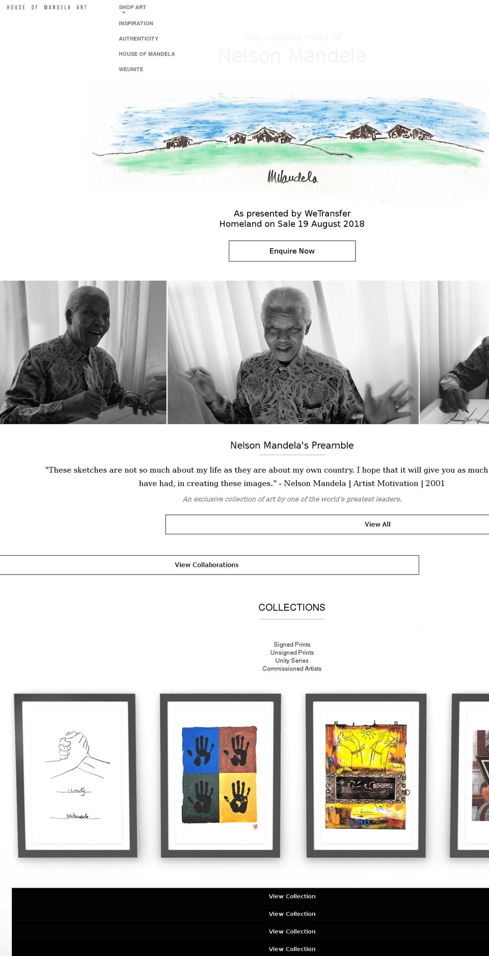 houseofmandelaart.com shopify website screenshot