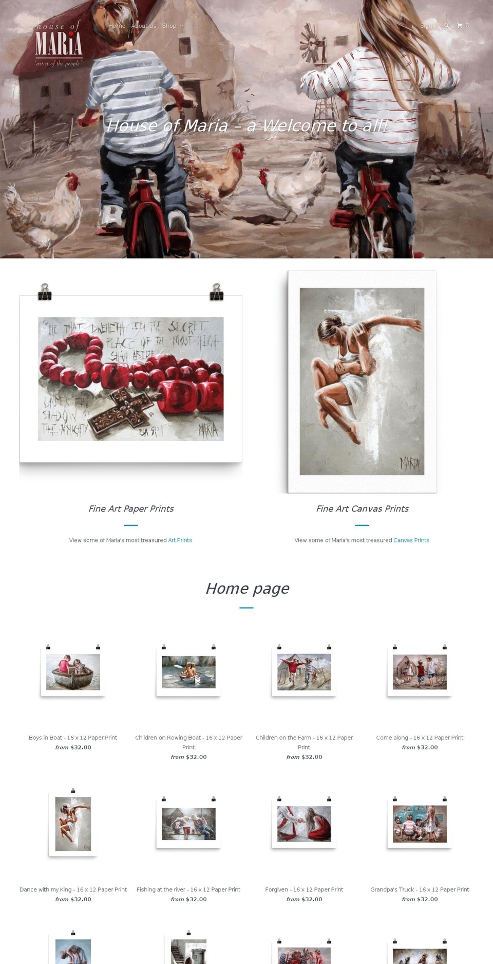 houseofmaria.com shopify website screenshot