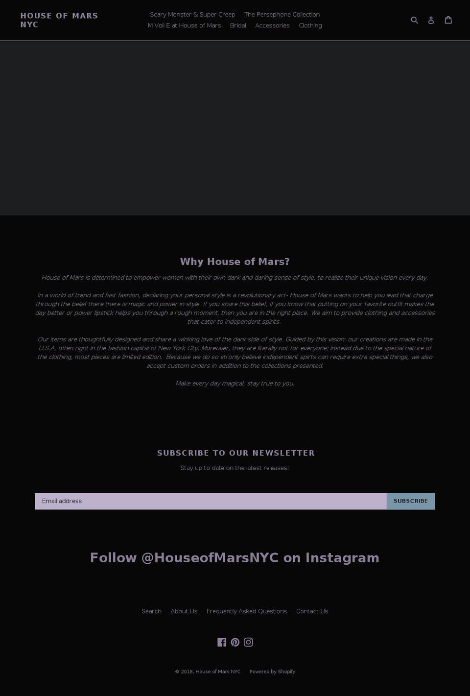 houseofmarsnyc.com — Shopify storefront screenshot