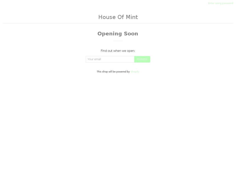 houseofmint.com shopify website screenshot