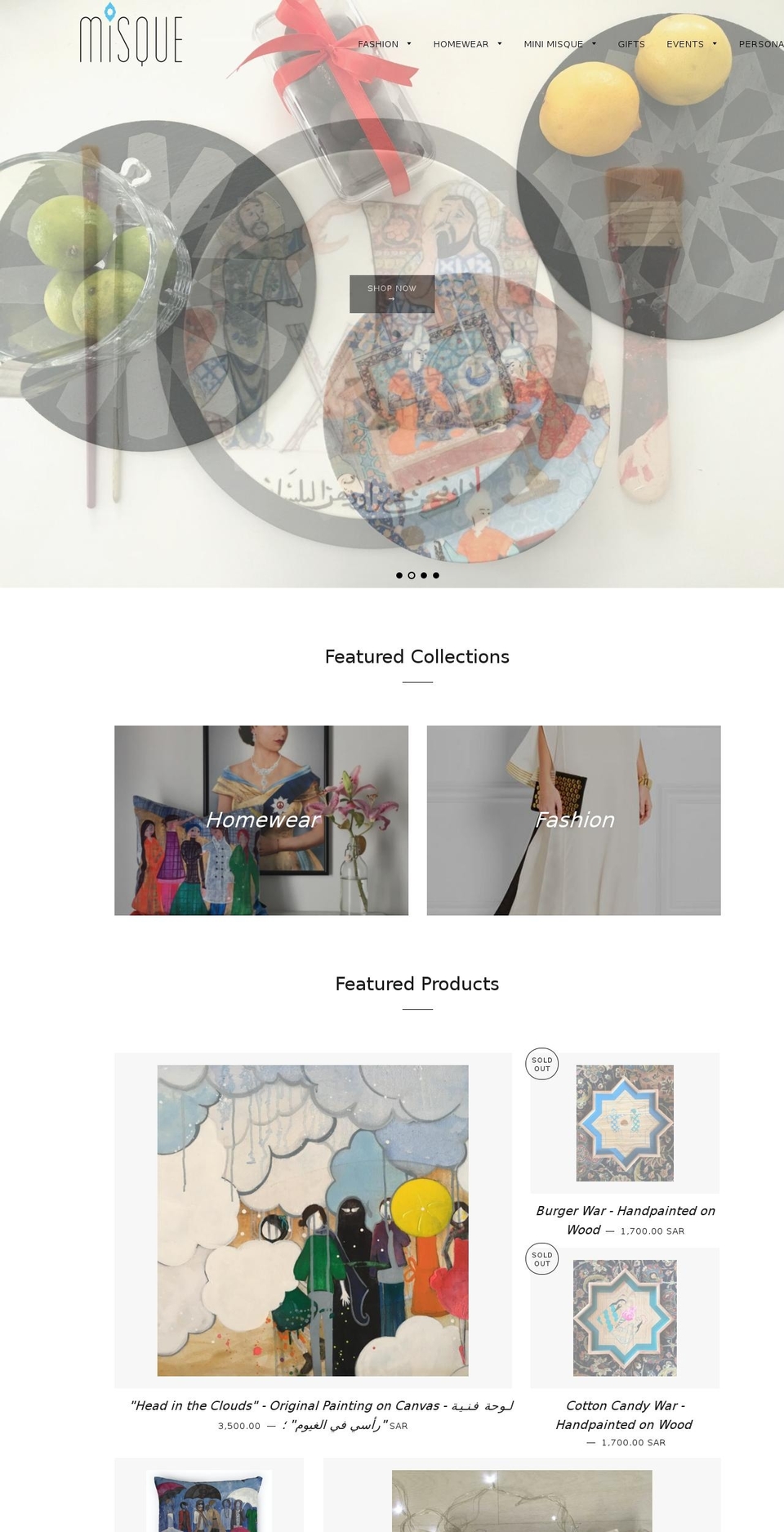 houseofmisque.com shopify website screenshot